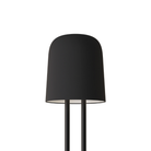 The carbon Gio Floor Light from Gantri with the black rod option.