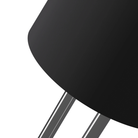 The carbon Gio Floor Light from Gantri with the chrome rod option close up.
