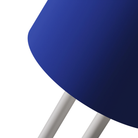 The cobalt Gio Floor Light from Gantri with the white rod option close up.