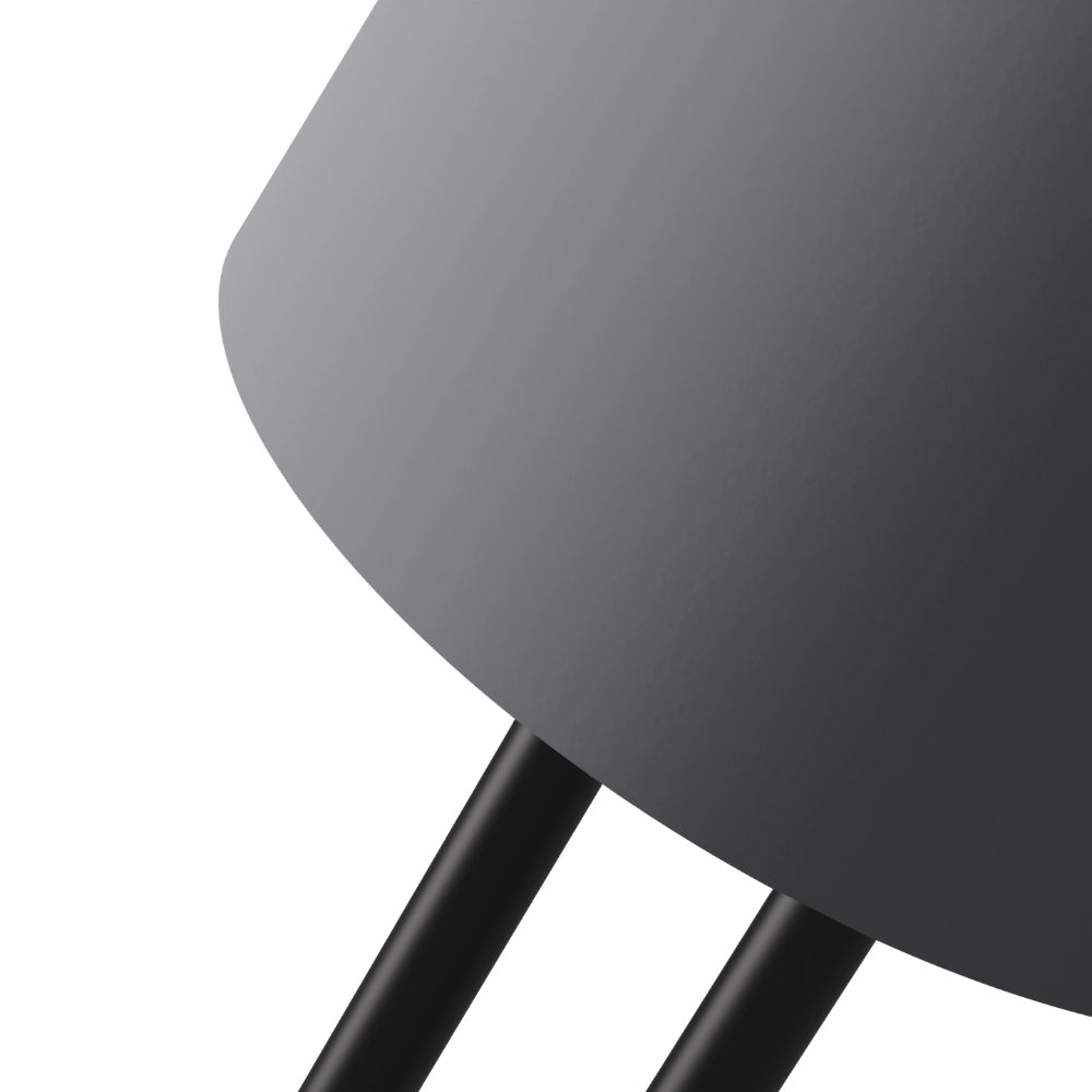 The fog Gio Floor Light from Gantri with the black rod option close up.