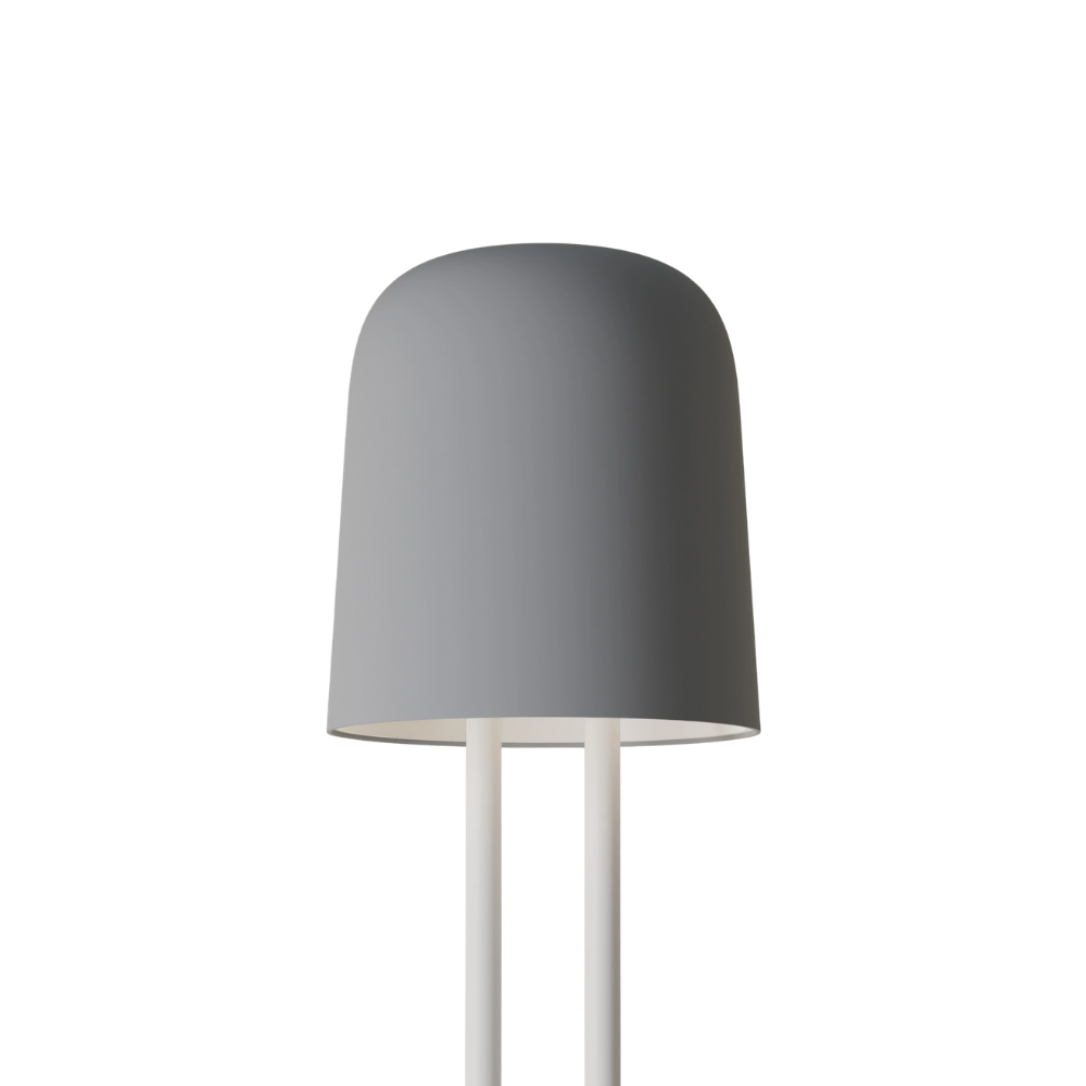 The fog Gio Floor Light from Gantri with the white rod option.