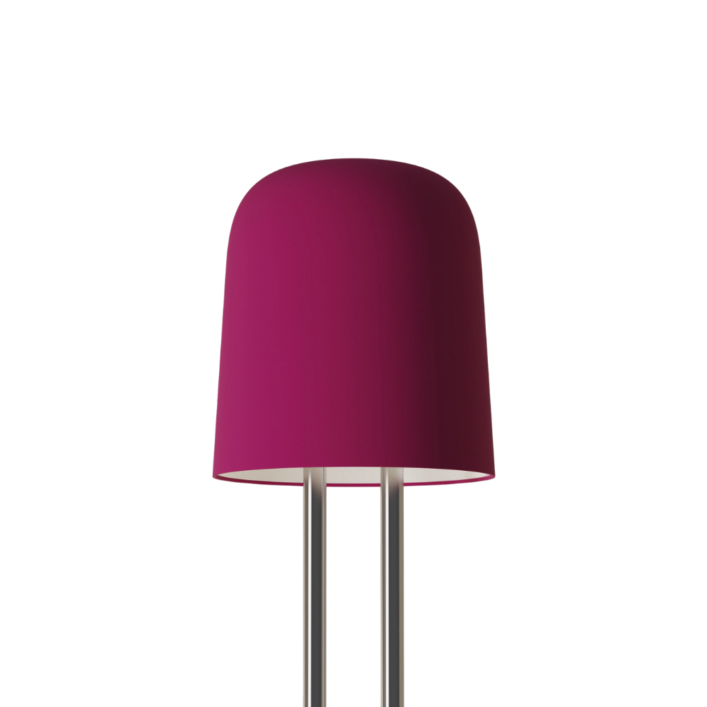 The hibiscus Gio Floor Light from Gantri with the chrome rod option.