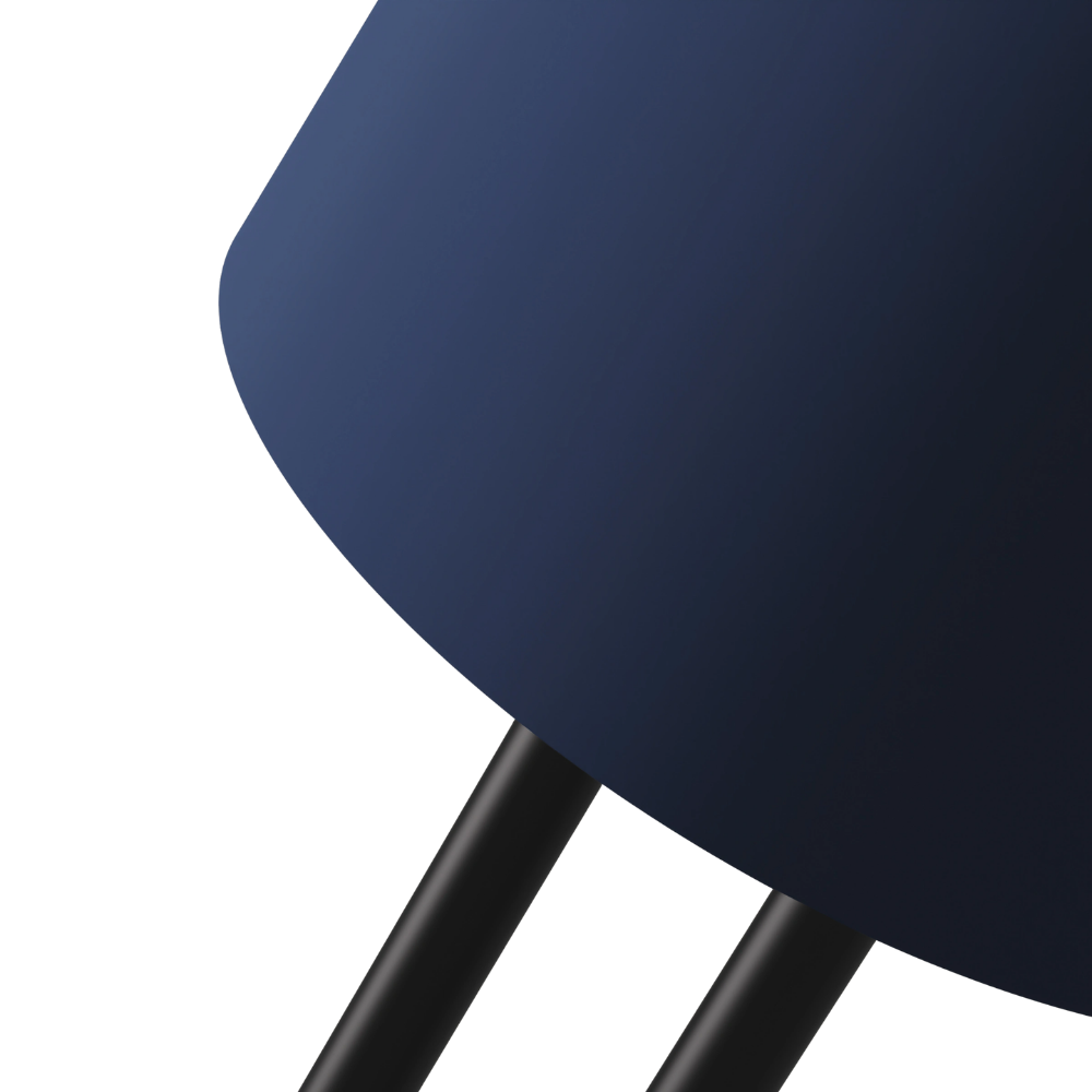 The midnight Gio Floor Light from Gantri with the black rod option close up.