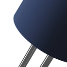 The midnight Gio Floor Light from Gantri with the chrome rod option close up.