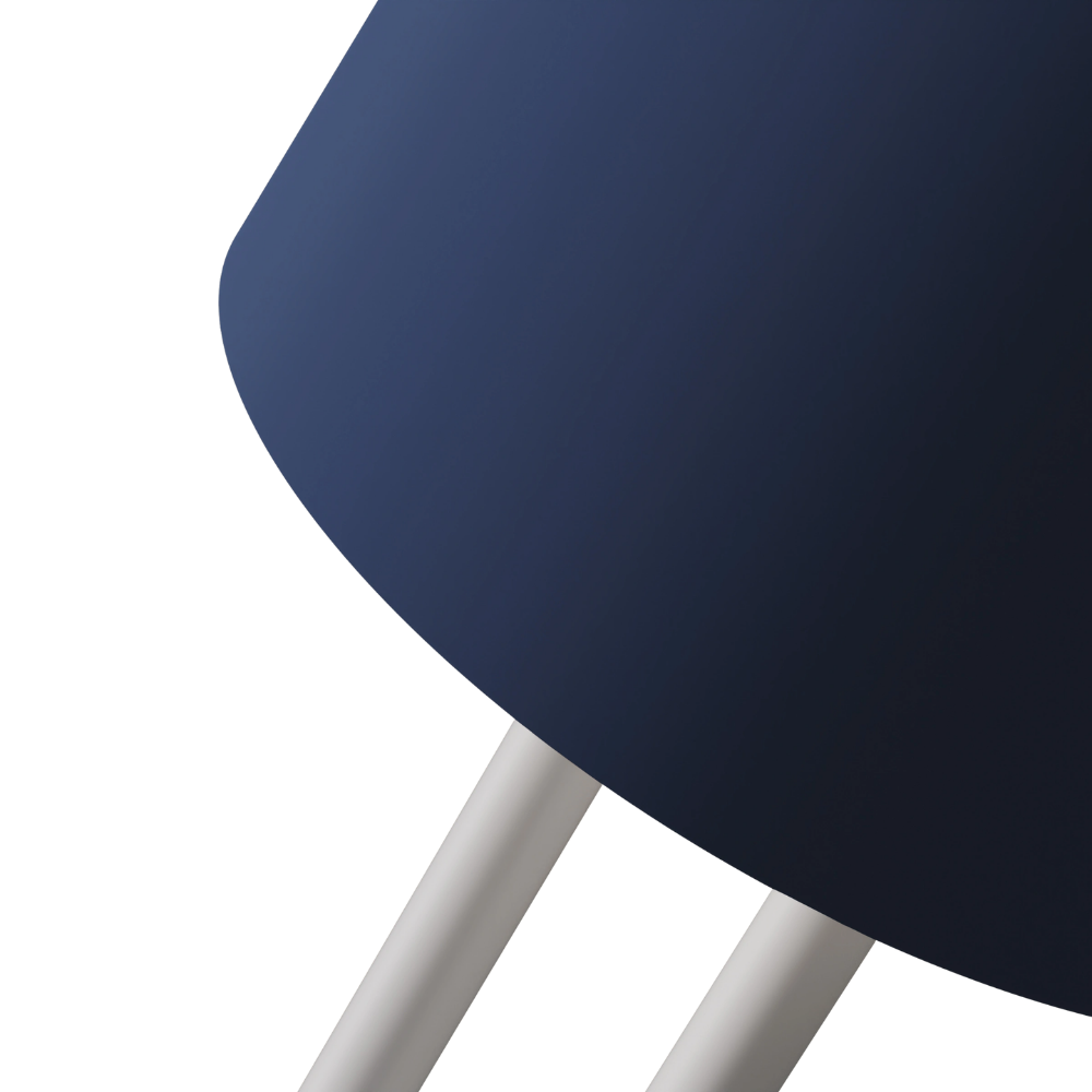 The midnight Gio Floor Light from Gantri with the white rod option close up.