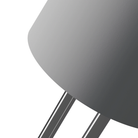 The mist Gio Floor Light from Gantri with the chrome rod option close up.