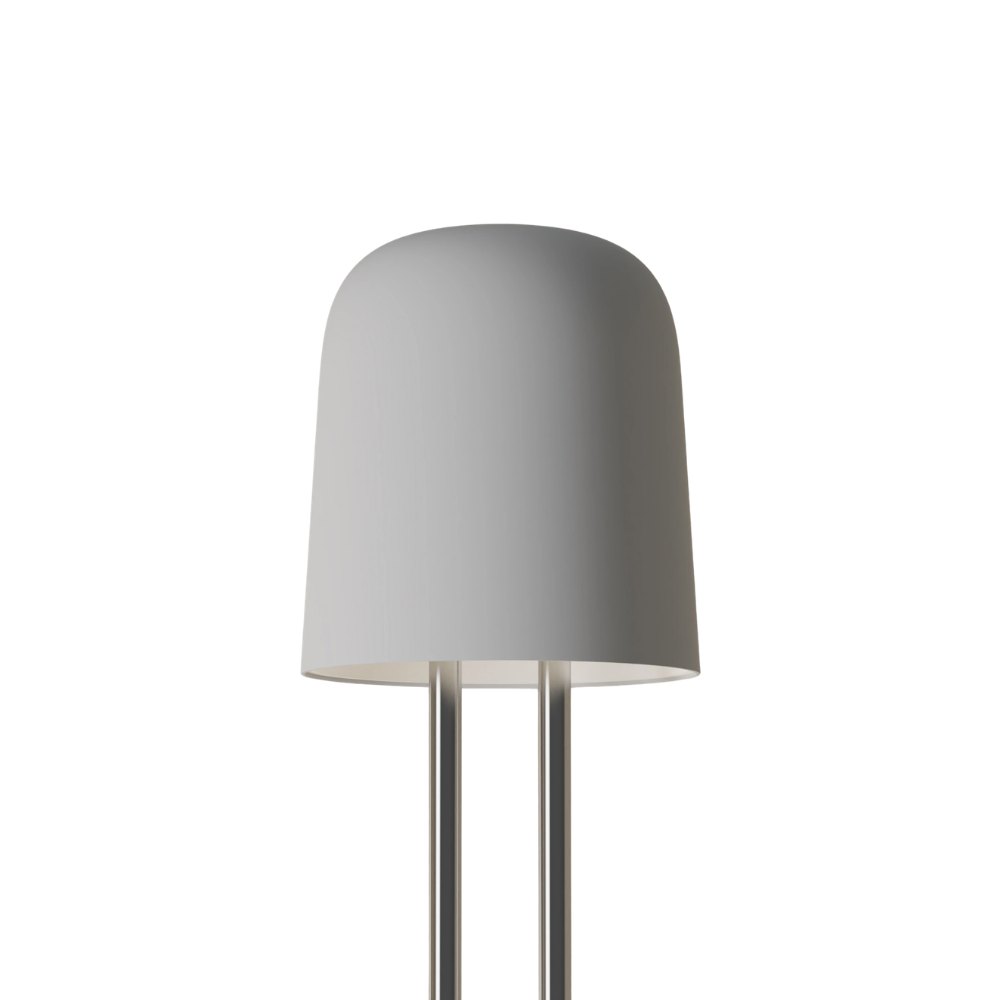 The mist Gio Floor Light from Gantri with the chrome rod option.