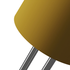 The mustard Gio Floor Light from Gantri with the chrome rod option close up.