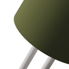 The olive Gio Floor Light from Gantri with the white rod option close up.