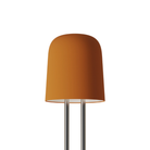 The persimmon Gio Floor Light from Gantri with the chrome rod option.
