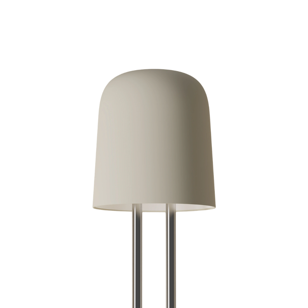 The sand Gio Floor Light from Gantri with the chrome rod option.