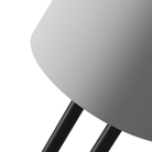 The snow Gio Floor Light from Gantri with the black rod option close up.