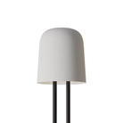 The snow Gio Floor Light from Gantri with the black rod option.