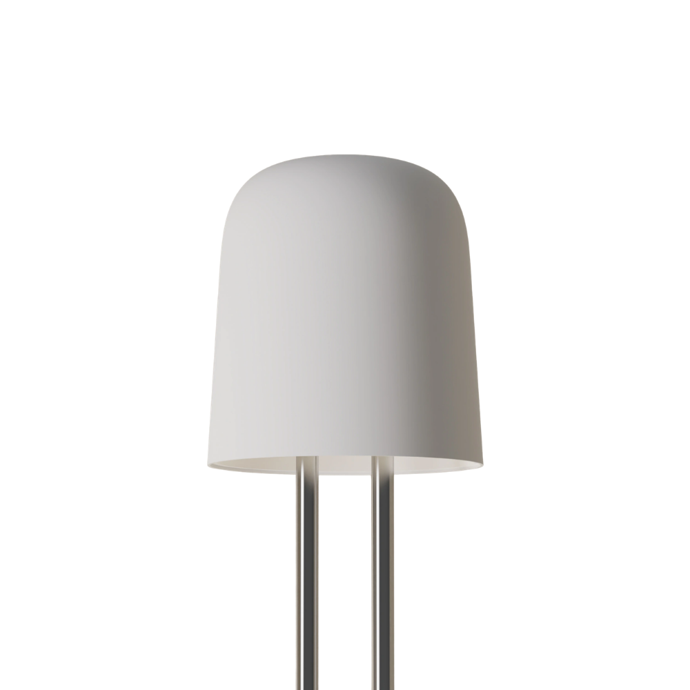 The snow Gio Floor Light from Gantri with the chrome rod option.