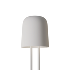 The snow Gio Floor Light from Gantri with the white rod option.