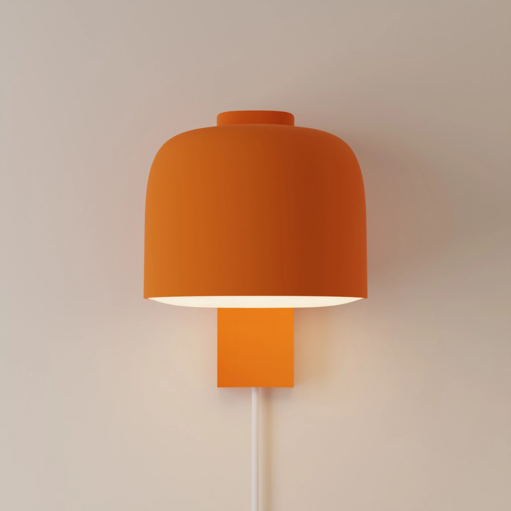 The persimmon Gio Wall Light from Gantri.