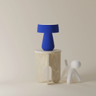The cobalt Hula Table Light from Gantri in the studio.