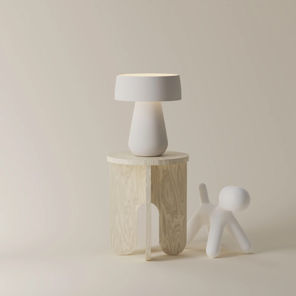 The stone Hula Table Light from Gantri in the studio.