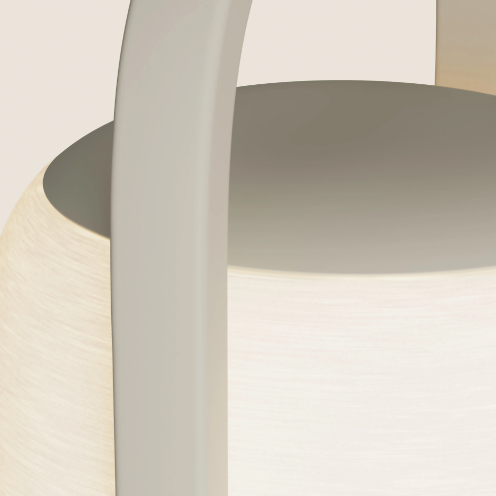 The sand Kero Table Light from Gantri close up.