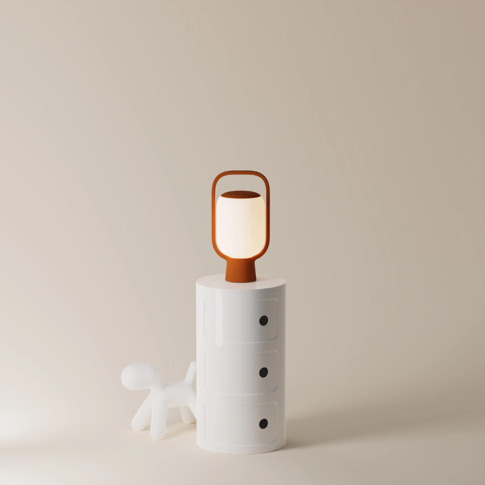 The sedona Kero Table Light from Gantri in a home office.