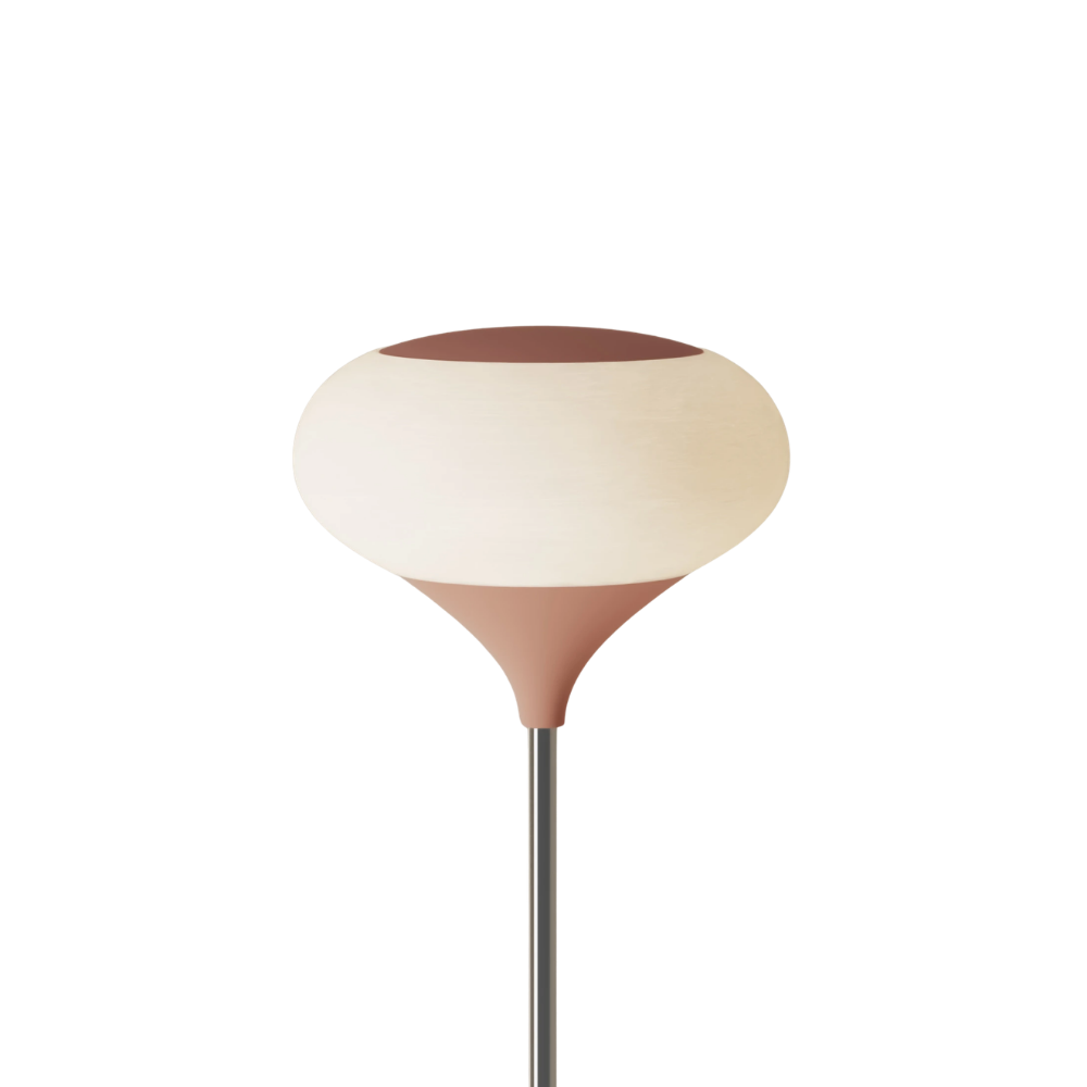 The blossom Kobble Floor Light from Gantri with the chrome rod option.