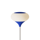 The cobalt Kobble Floor Light from Gantri with the white rod option.