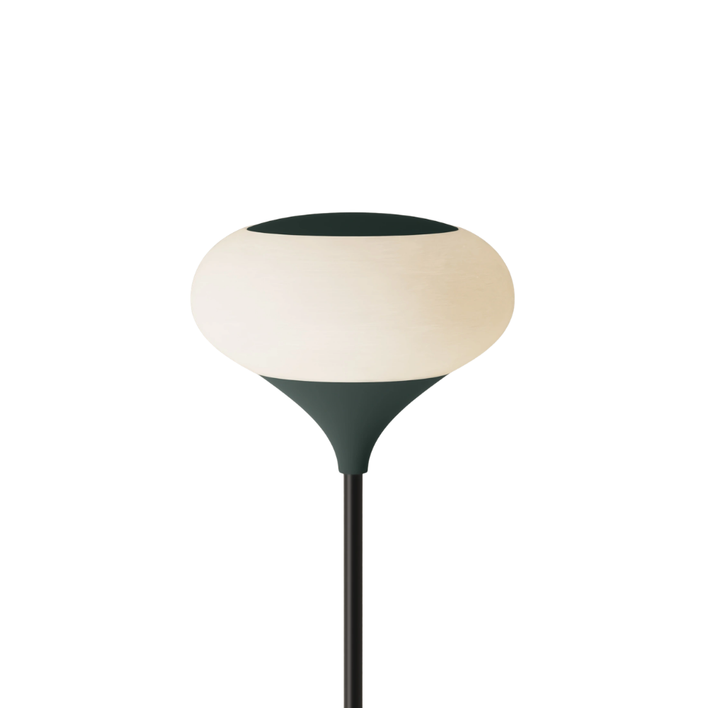 The forest Kobble Floor Light from Gantri with the black rod option.