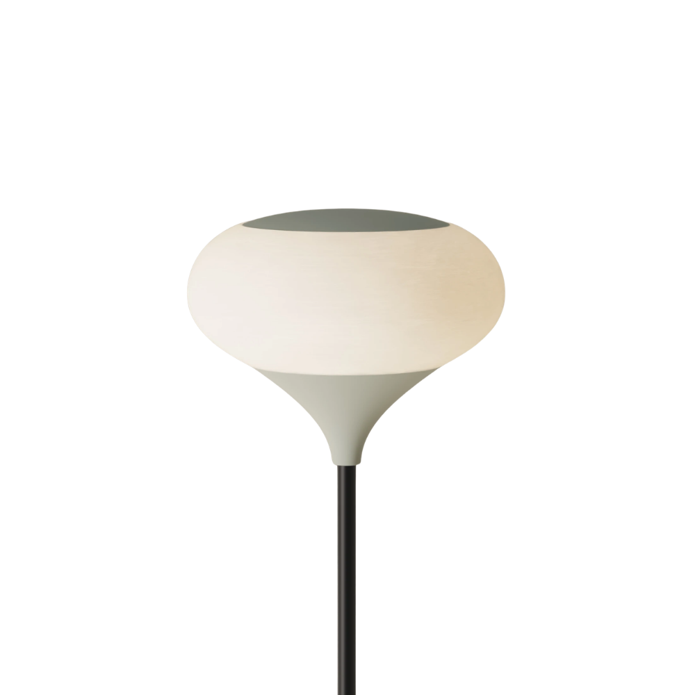 The meadow Kobble Floor Light from Gantri with the black rod option.