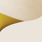The mustard Kobble Floor Light from Gantri close up.