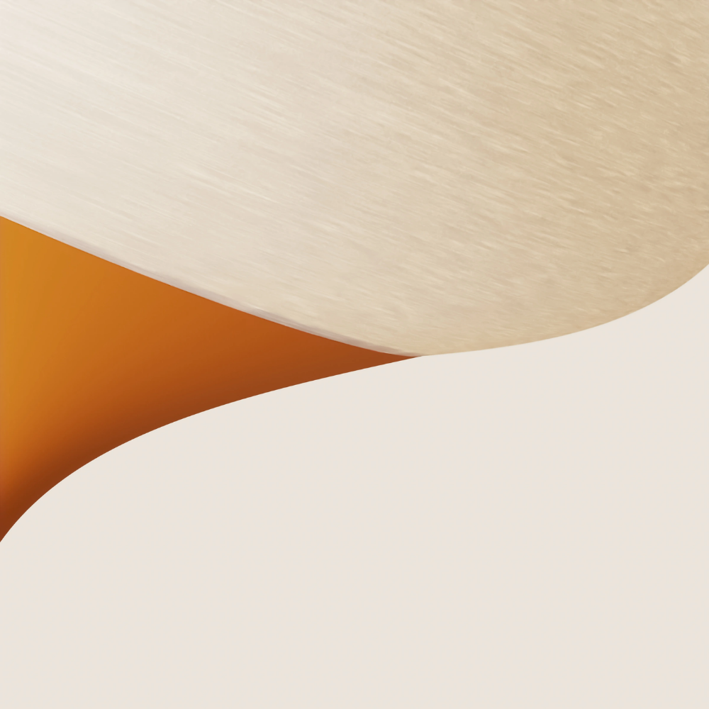 The persimmon Kobble Floor Light from Gantri close up.