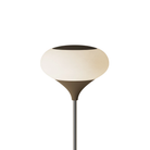 The walnut Kobble Floor Light from Gantri with the chrome rod option.