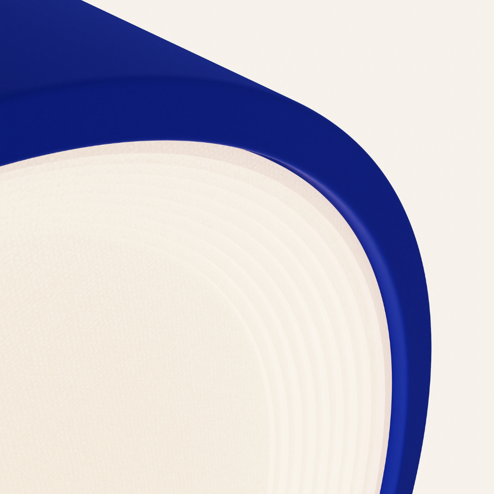 The cobalt Vitria Flush Mount from Gantri close up.