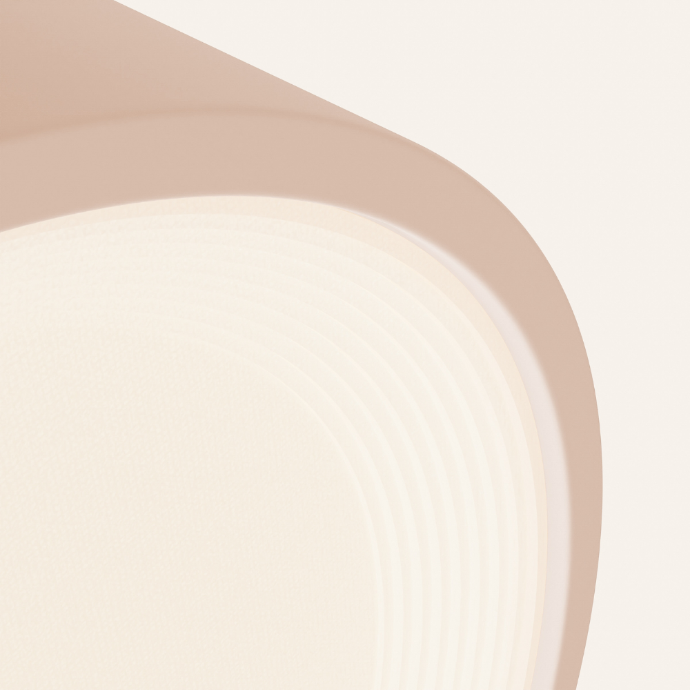 The coral Vitria Flush Mount from Gantri close up.