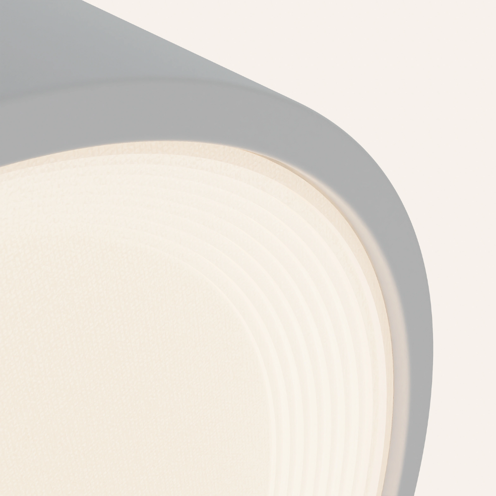 The fog Vitria Flush Mount from Gantri close up.