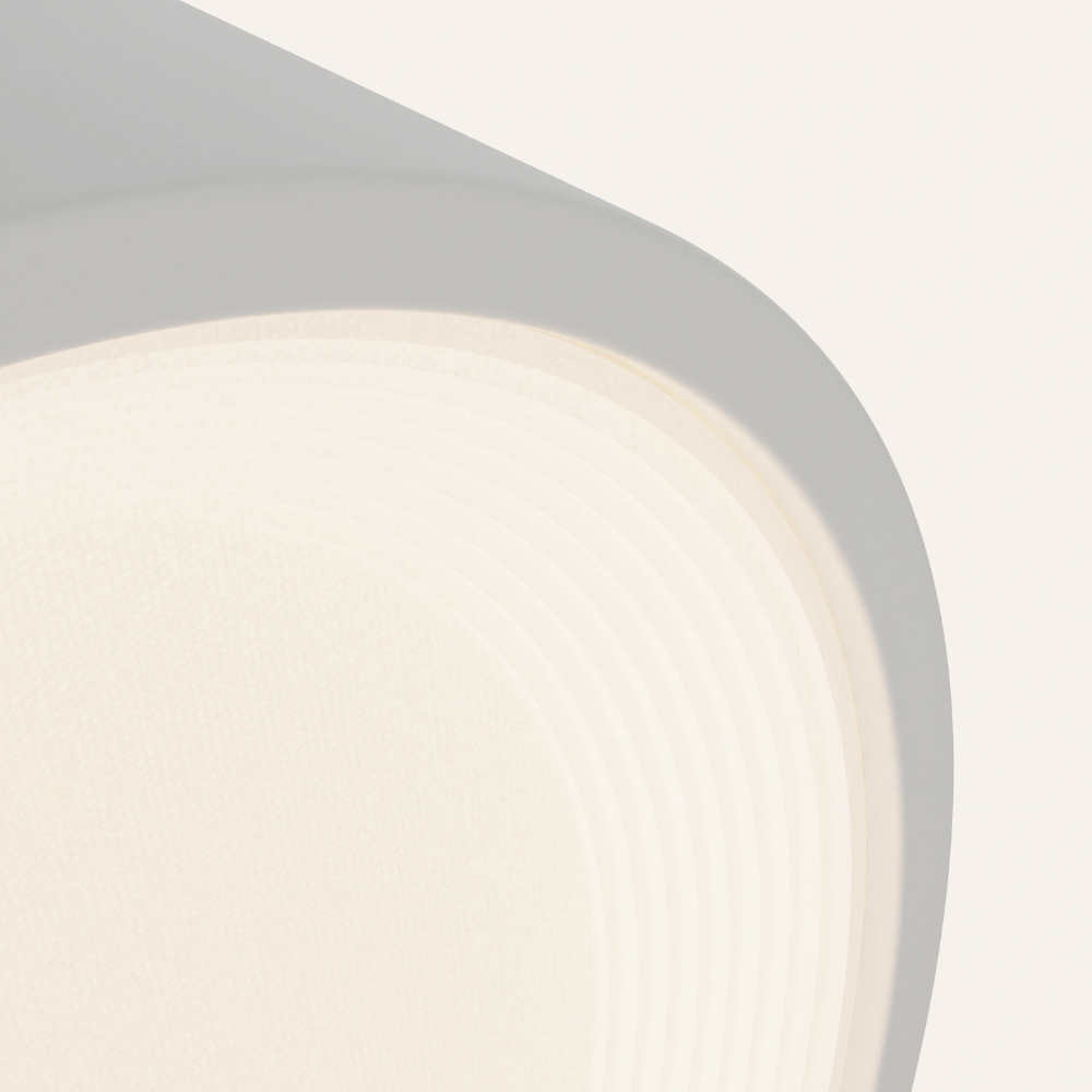 The mist Vitria Flush Mount from Gantri close up.