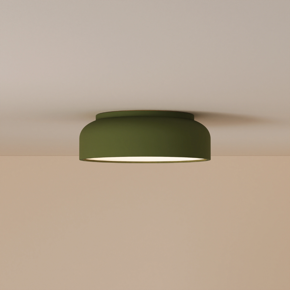 The olive Vitria Flush Mount from Gantri.