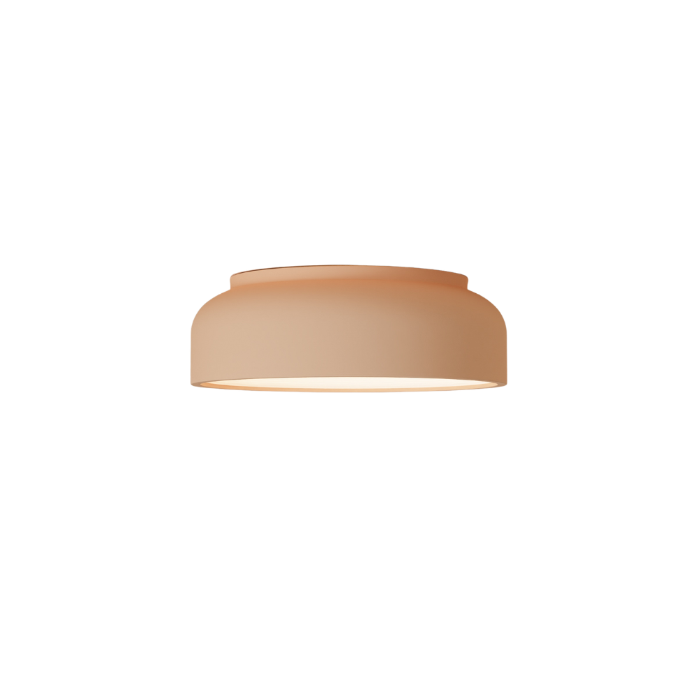 The peach Vitria Flush Mount from Gantri with a white background.