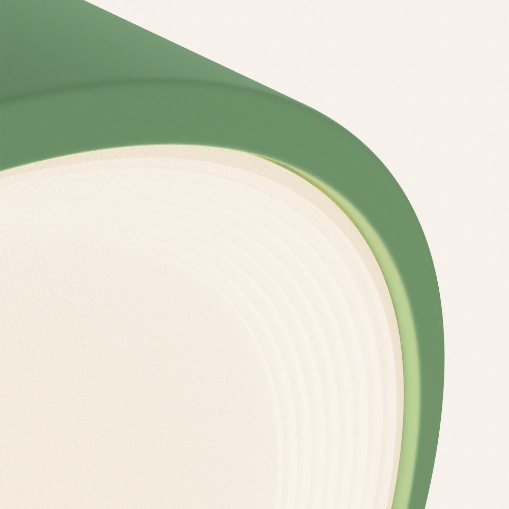 The sage Vitria Flush Mount from Gantri close up.