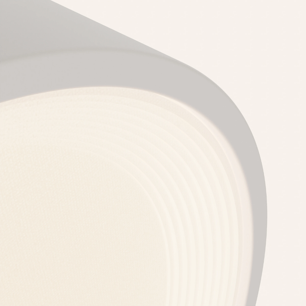 The snow Vitria Flush Mount from Gantri close up.