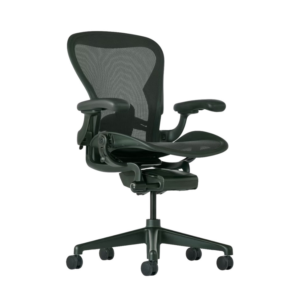 The Aeron Chair from Herman Miller with adjustable Lumbar back support in Jasper / Jasper.