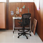 The Aeron Stool from Herman Miller in a living room.