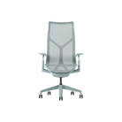 The glacier Cosm Office Chair with high back and adjustable arms from Herman Miller features auto-harmonic tilt and a flexible frame.
