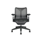 The graphite Cosm Office Chair with low back and adjustable arms from Herman Miller features auto-harmonic tilt and a flexible frame.