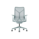 The glacier Cosm Office Chair with mid back and adjustable arms from Herman Miller features auto-harmonic tilt and a flexible frame.