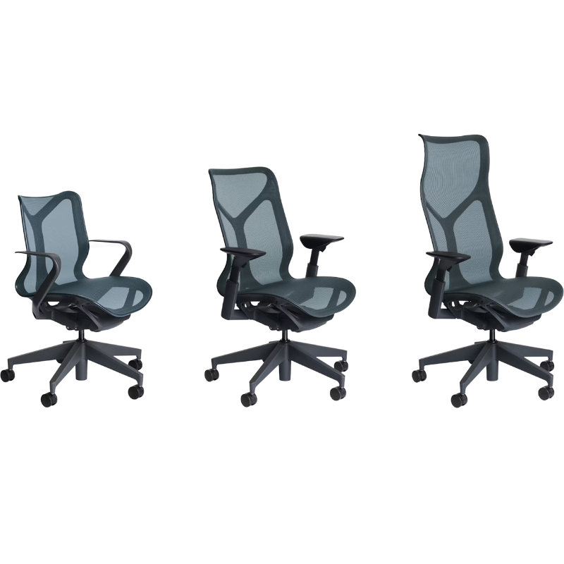 The three size options - low, mid, and high - for the Cosm Office Chair from Herman Miller. all-groups