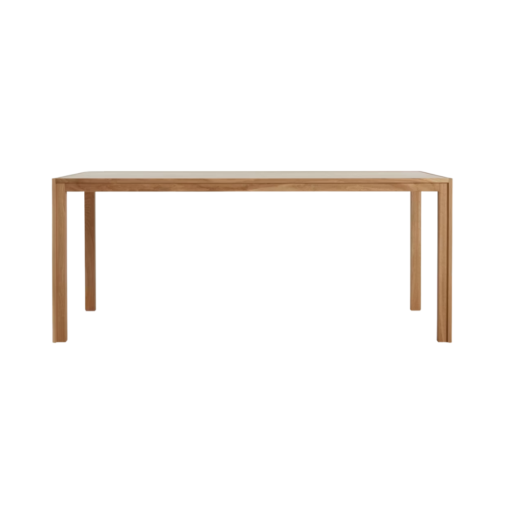 The oak 70 x 36 inch Doubleframe Table from Herman Miller.
