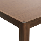 The walnut Doubleframe Table from Herman Miller close up.
