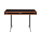 The 24 by 48 inch walnut Eames 2500 Series Executive Desk from Herman Miller with the leather inlay finish.