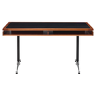 The 30 by 60 inch walnut Eames 2500 Series Executive Desk from Herman Miller with the leather inlay finish.