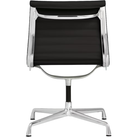 The Eames Aluminum Group Side Chair from Herman Miller in black vincenza leather from back.